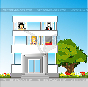 House and occupant - stock vector clipart