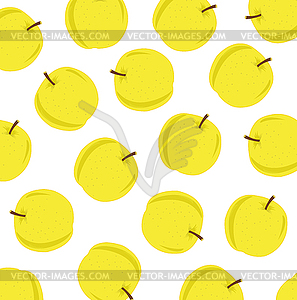 Много желтых яблок - цветной векторный клипарт