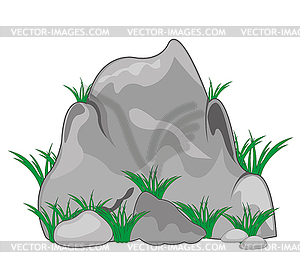 Stone and herb - vector image