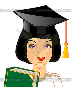 Girl scientist with book - vector clipart