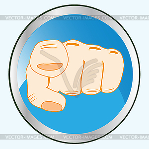 Gesture finger on button - vector clip art