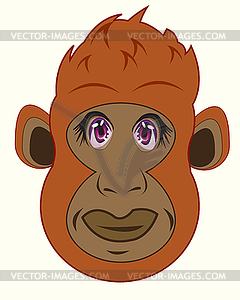 Comic mug of gorilla - vector clip art