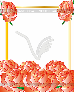 Frame decorated flower of roses - vector clipart