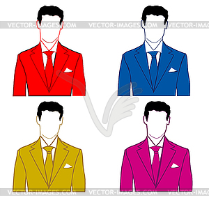 Man in varicoloured suit - royalty-free vector image