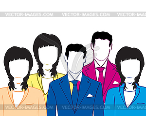 Group of mans and womans - vector image