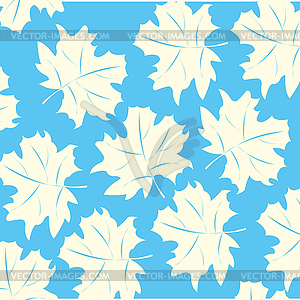 White foliage on turn blue background - vector image