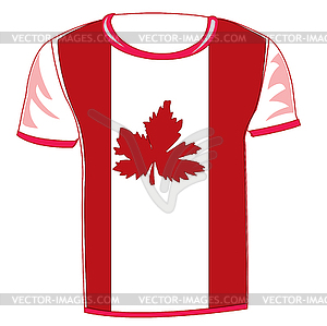 T-shirt with flag canada - color vector clipart