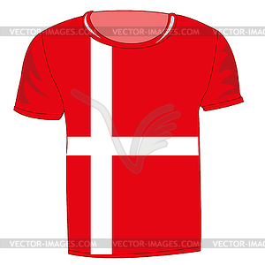 Flag danmark on cloth - vector clipart