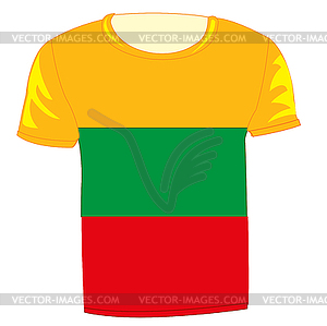 Flag state lithuania on cloth - vector image