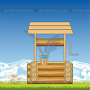 Well with water - vector clipart / vector image