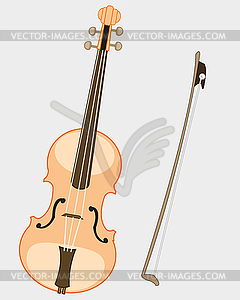 Music instrument violin and joining - color vector clipart