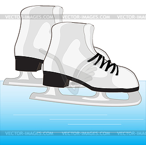 Skates on ice - vector clipart / vector image