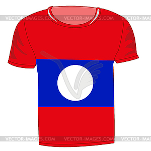 T-shirt flag laos - color vector clipart