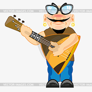 Man with balalaika - vector clip art