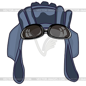 Defensive helmet armorer - stock vector clipart