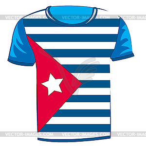 T-shirt with flag Cuba - vector clip art