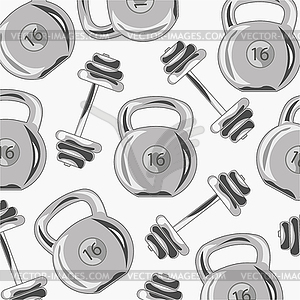 Weight and dumbbell pattern - vector clipart