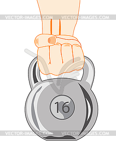 Weight in hand - vector image