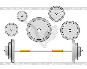 Ателлитическая штанга снаряда - векторный клипарт / векторное изображение