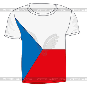 T-shirt with flag Chech - vector image