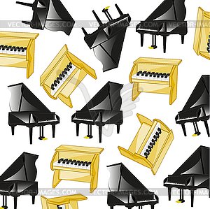 Two pianoes pattern - vector image