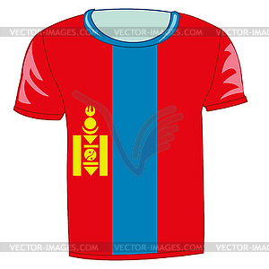 T-shirt flag Mongolia - vector clip art