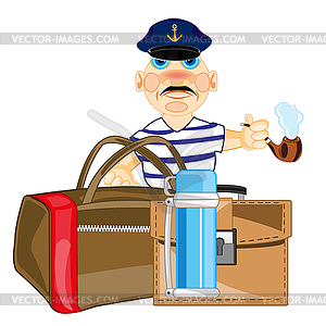 Man with bag - vector image