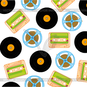 Music carriers outdated - vector image