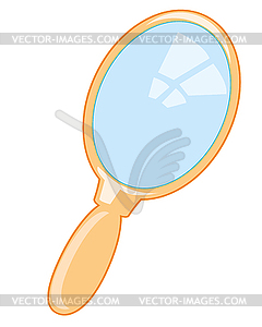 Small mirror with handle - color vector clipart