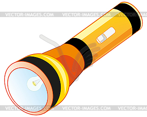 Flash-light on battery - vector image