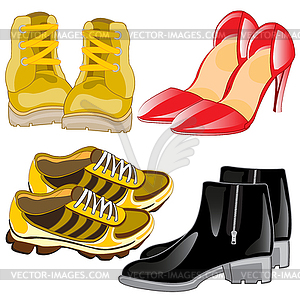 Footwear male and feminine - vector image