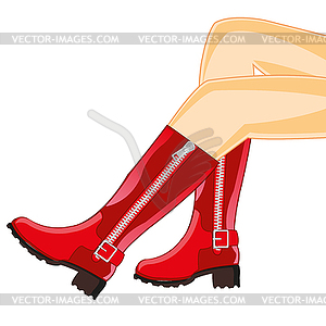 Feminine legs in boot - vector image