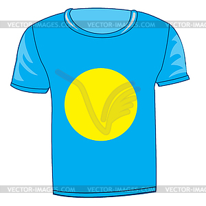 Футболка флаг Палау - стоковое векторное изображение