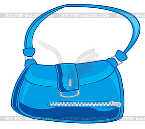 Feminine bag blue - vector image