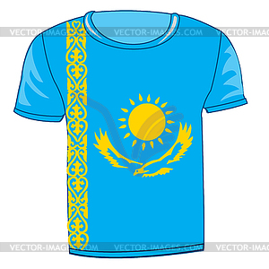 Футболка флаг Казахстан - векторный клипарт / векторное изображение