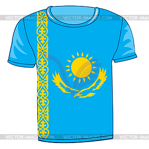 T-shirt flag Kazakhstan - vector image