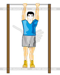 Man on horizontal bar - vector clipart