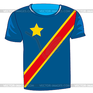 T-shirt flag Kongo - Kinshasa - royalty-free vector clipart