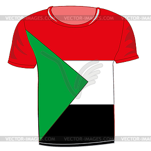 T-shirt flag Sudan - vector image