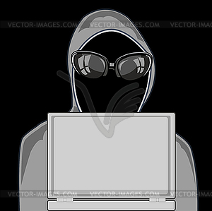 Hacker for computer - vector clip art