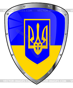 Flag and sign are Decorated on shield - vector clipart