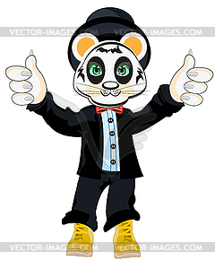 Animal panda in suit - vector image