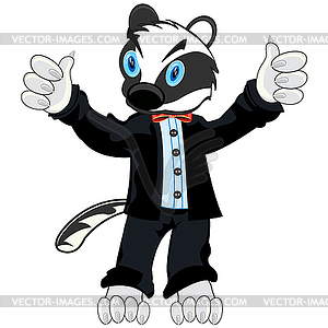 Cartoon of badger in fashionable suit - vector clipart