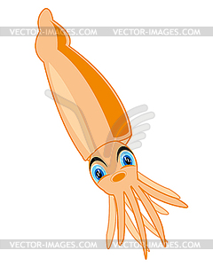 Nursery cartoon sea animal squid - vector clip art