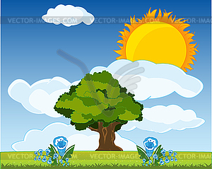 Year landscape daytime - vector clip art