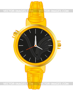 Watch with bracelet of gild - vector clip art