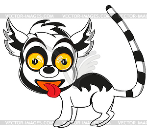 Wildlife lemur is insulated - vector image