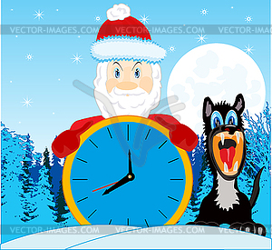 Grandparent frost since hour waits coming holiday - royalty-free vector clipart