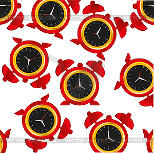 Декоративный рисунок красного будильника - изображение векторного клипарта