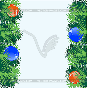 Colorful festive background of branches with toy - vector EPS clipart